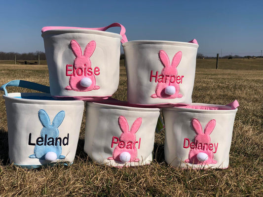 Personalized Embroidered Easter Basket Large