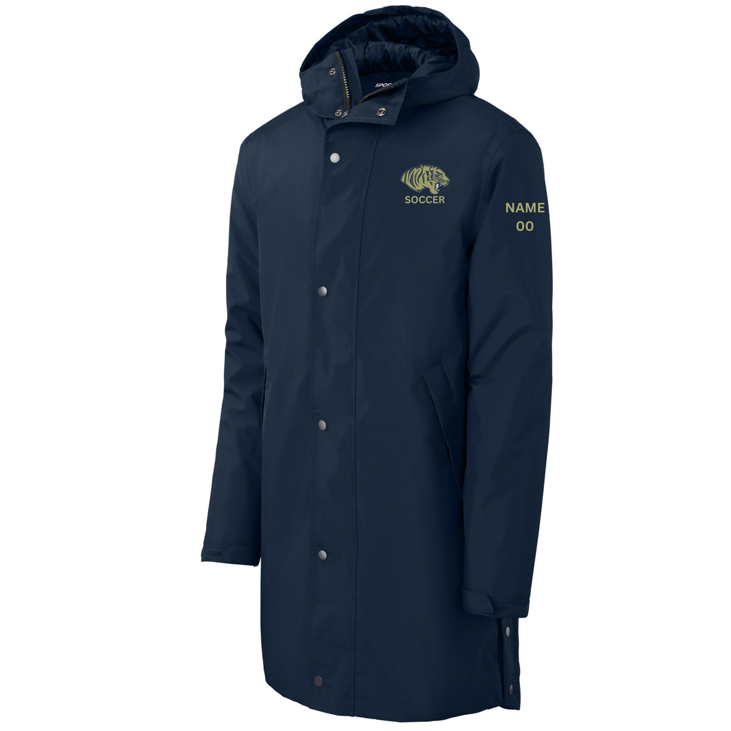 Embroidered Cohoes Tigers Soccer Sport-Tek Waterproof Insulated Sideline Parka