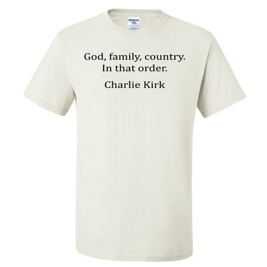 Charlie Kirk God Family Country Shirt Long Sleeve or Hoodie