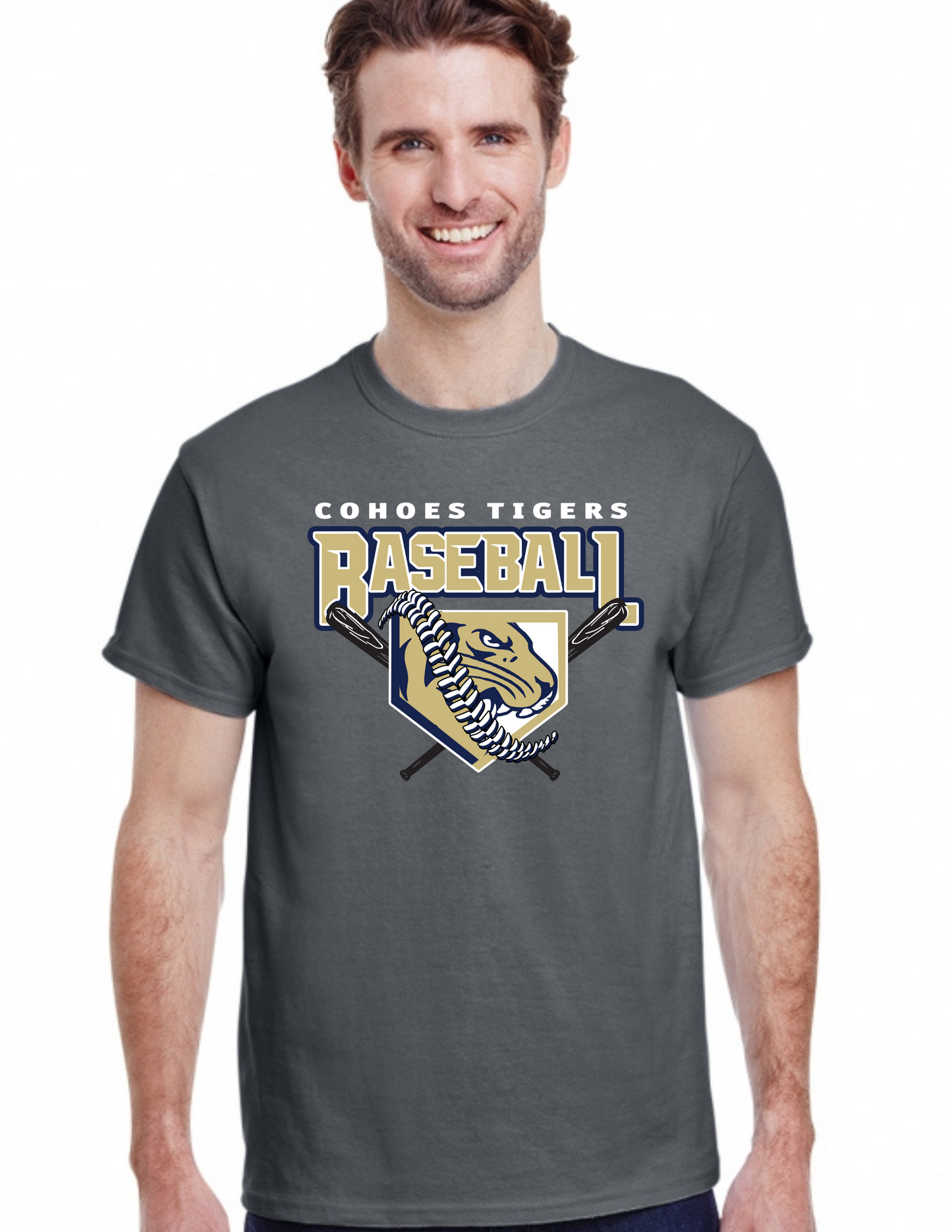 Cohoes Tigers Baseball Bat And Base T Shirt