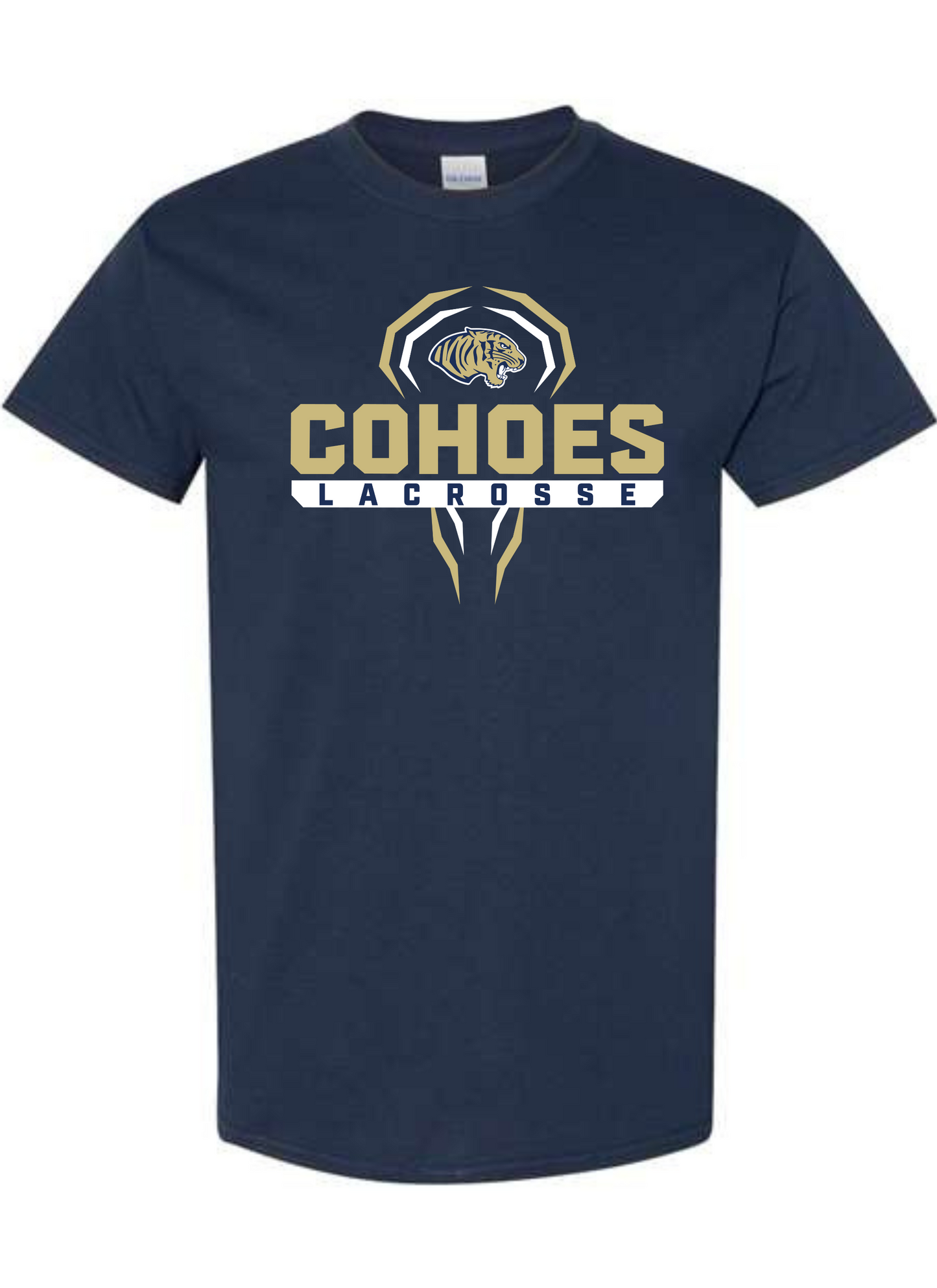 Cohoes Tigers Lacrosse Stick Outline T Shirt