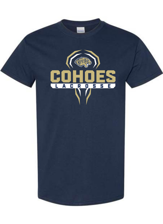 Cohoes Tigers Lacrosse Stick Outline T Shirt