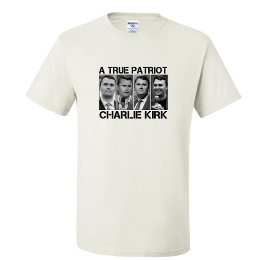 Charlie Kirk True Patriot T Shirt Long Sleeve or Hoodie