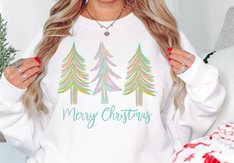 Merry Christmas (pastel trees)