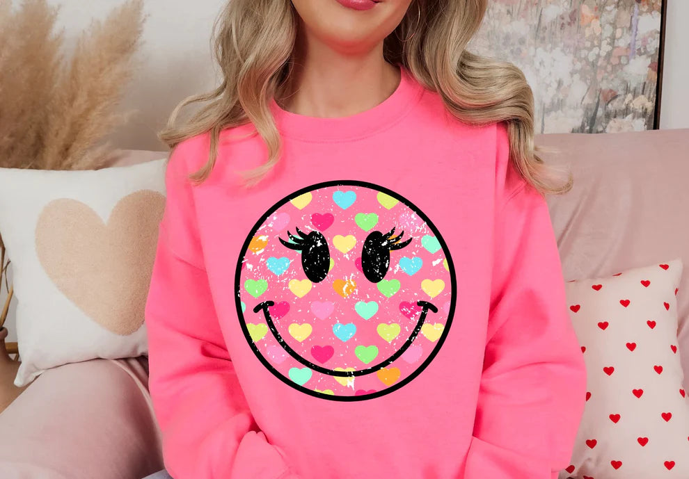 Smiley Colored Hearts