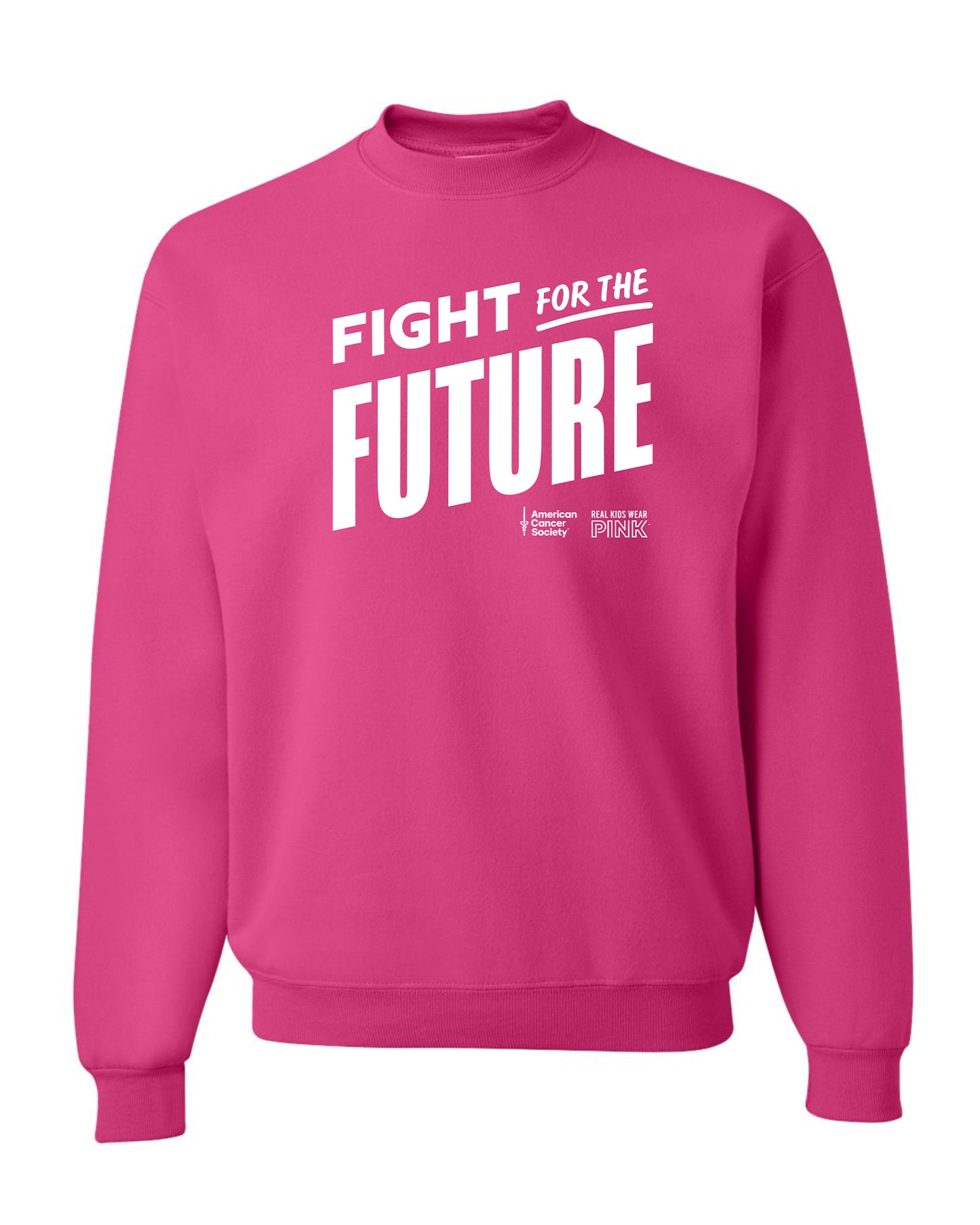 Unisex Real Kids Wear Pink Fight for the Future Crewneck Sweatshirt