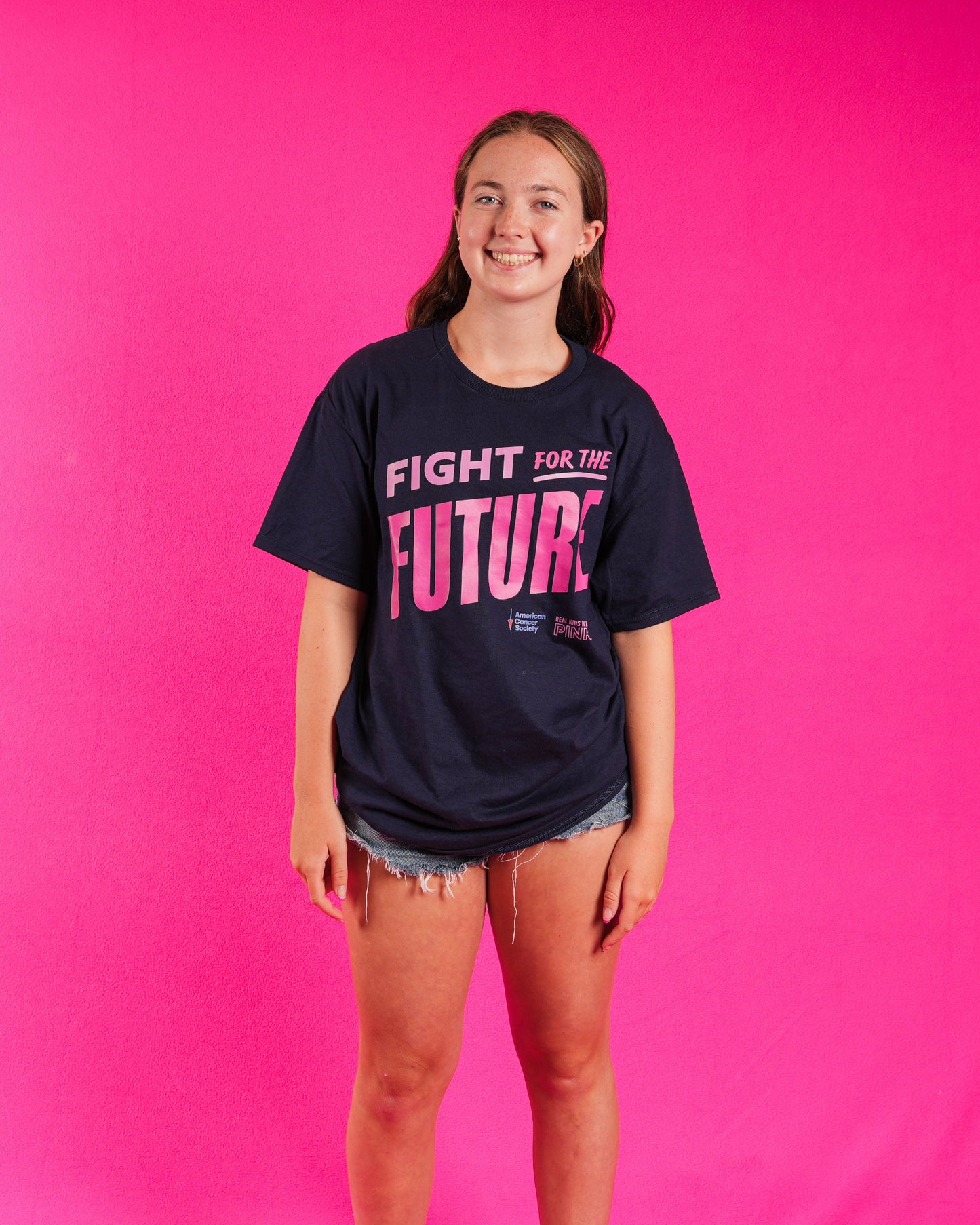 Unisex Real Kids Wear Pink Fight for the Future T Shirt