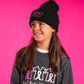 Real Kids Wear Pink Fight for the Future Embroidered Beanie with Pom