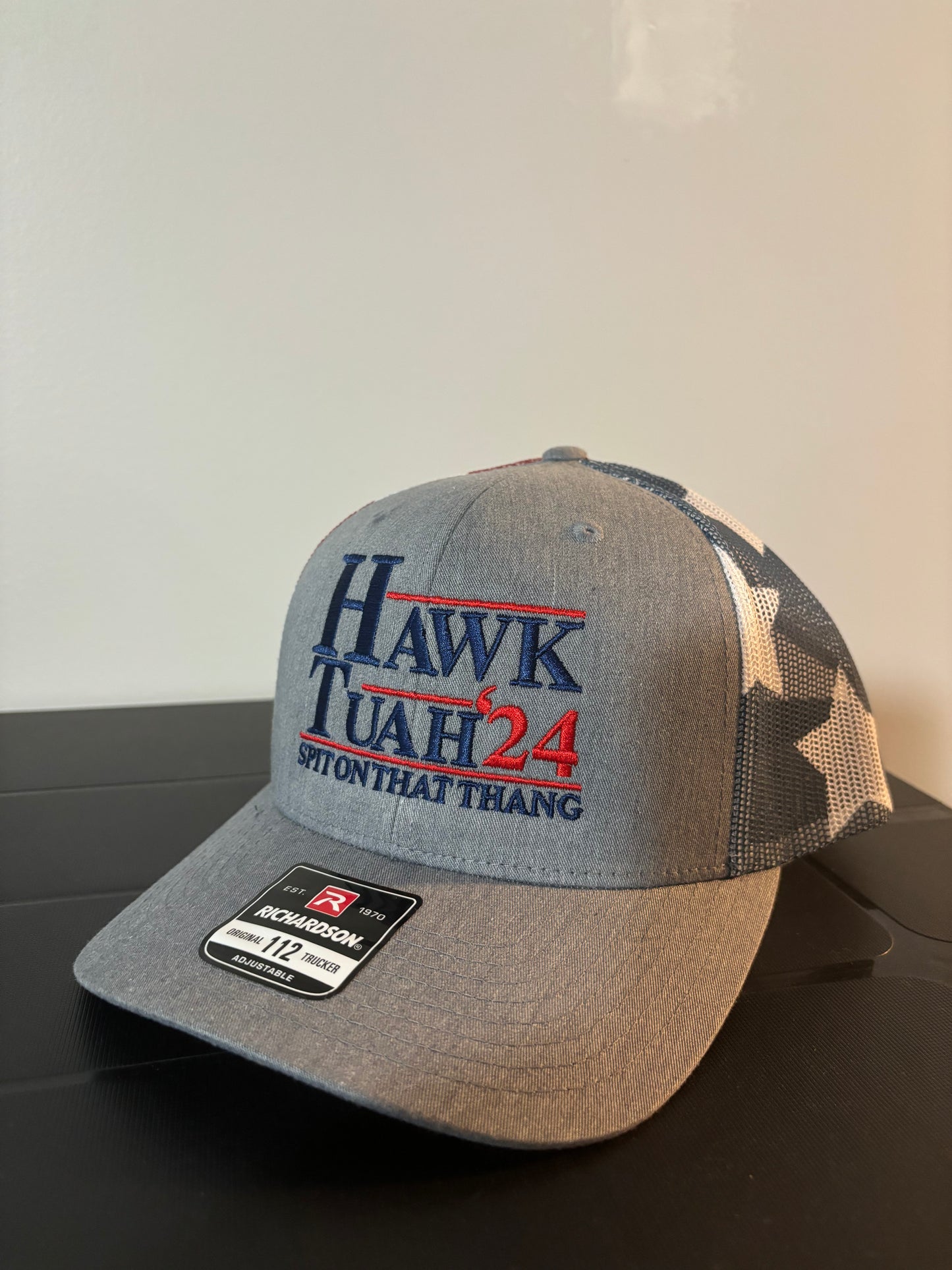 Stars and Stripes Hawk Tuah Trucker Cap