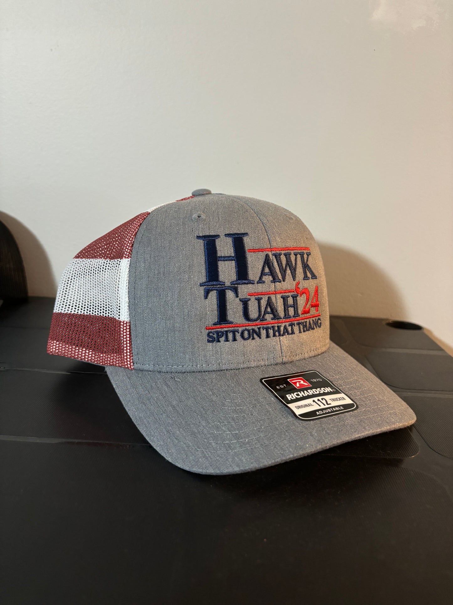 Stars and Stripes Hawk Tuah Trucker Cap