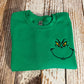 Cozy Embroidered Grinch Face Crewneck Sweatshirt