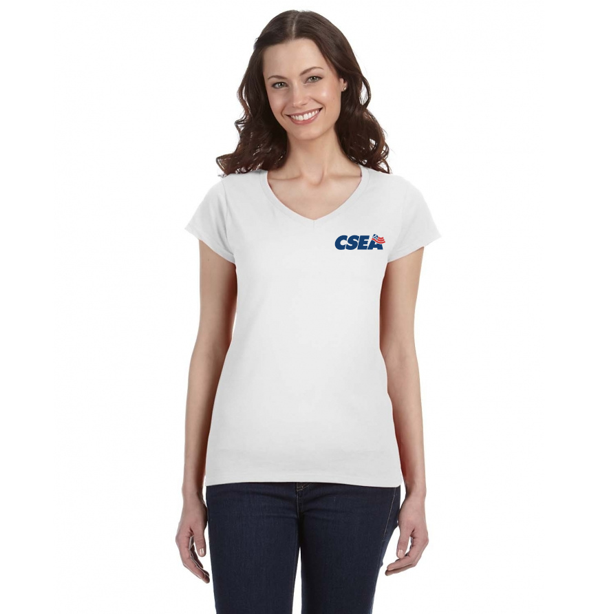 Womens Classic CSEA Everyday Fitted V Neck T Shirt