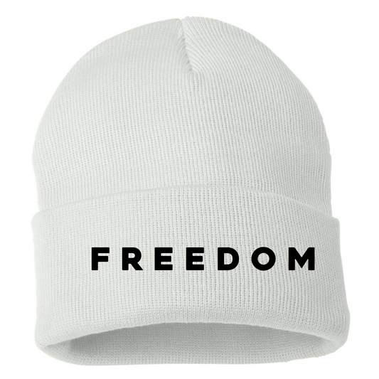 Embroidered Charlie Kirk FREEDOM Cuffed Beanie