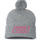 Real Kids Wear Pink Fight for the Future Embroidered Beanie with Pom
