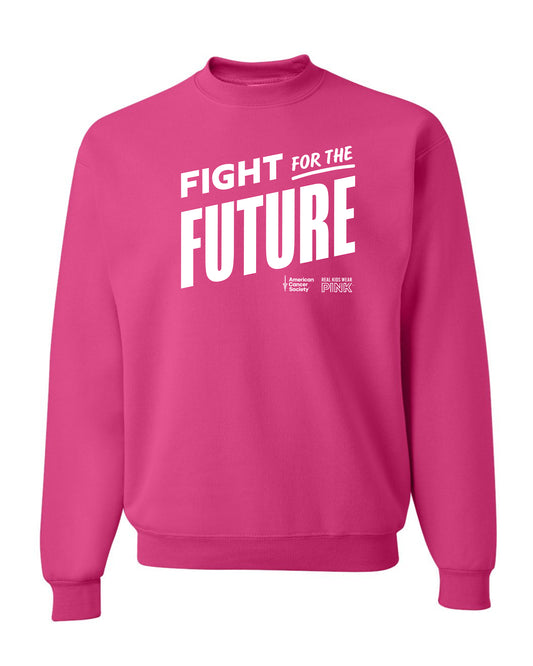 Unisex Real Kids Wear Pink Fight for the Future Crewneck Sweatshirt