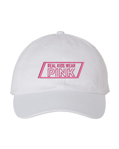 Real Kids Wear Pink Fight for the Future Embroidered Unstructured Dad Cap