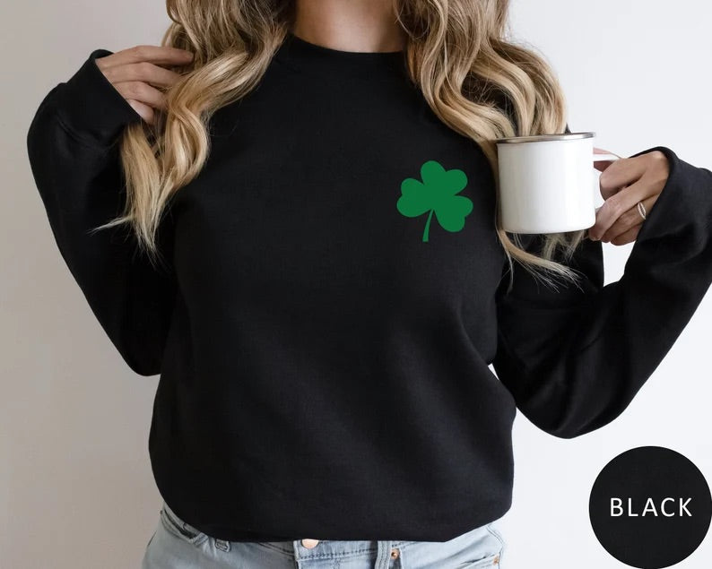 Simple St Patrick's Day Clover Crewneck St Paddy's Day Irish Shamrock