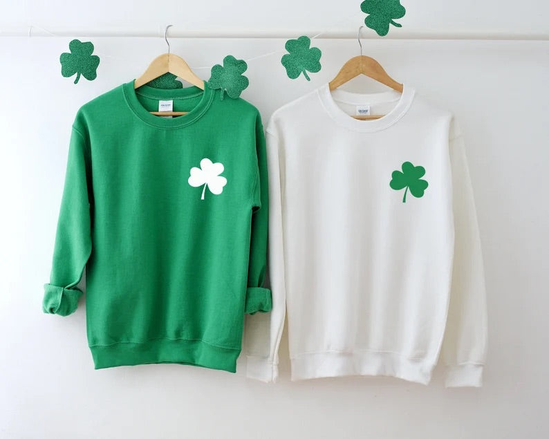 Simple St Patrick's Day Clover Crewneck St Paddy's Day Irish Shamrock