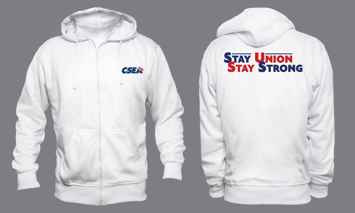 Unisex Classic CSEA Everyday Hooded Zip-Up Sweatshirt Front/Back