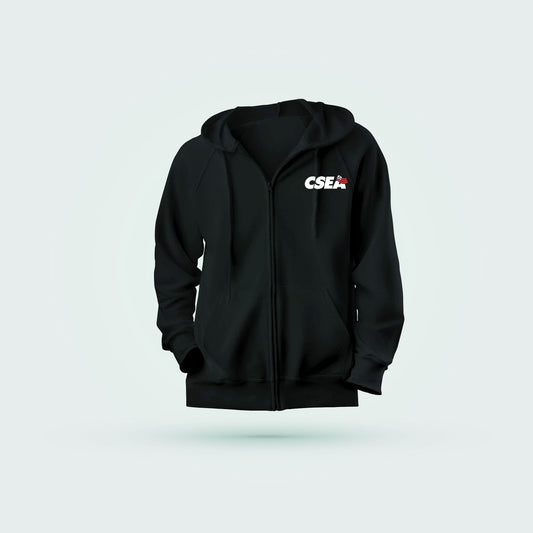 Unisex Classic CSEA Everyday Hooded Zip-Up Sweatshirt Front/Back