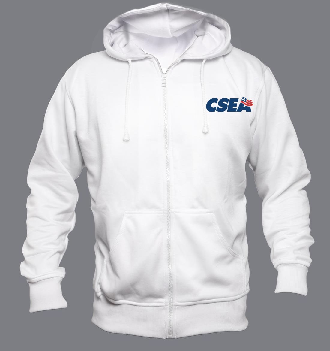 Unisex CSEA Embroidered Hooded Zip-Up Sweatshirt Front Chest