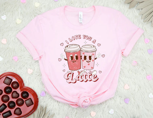 "I Love You a Latte" Valentines Top