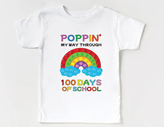 "Poppin' my way through" Rainbow 100 Days Top