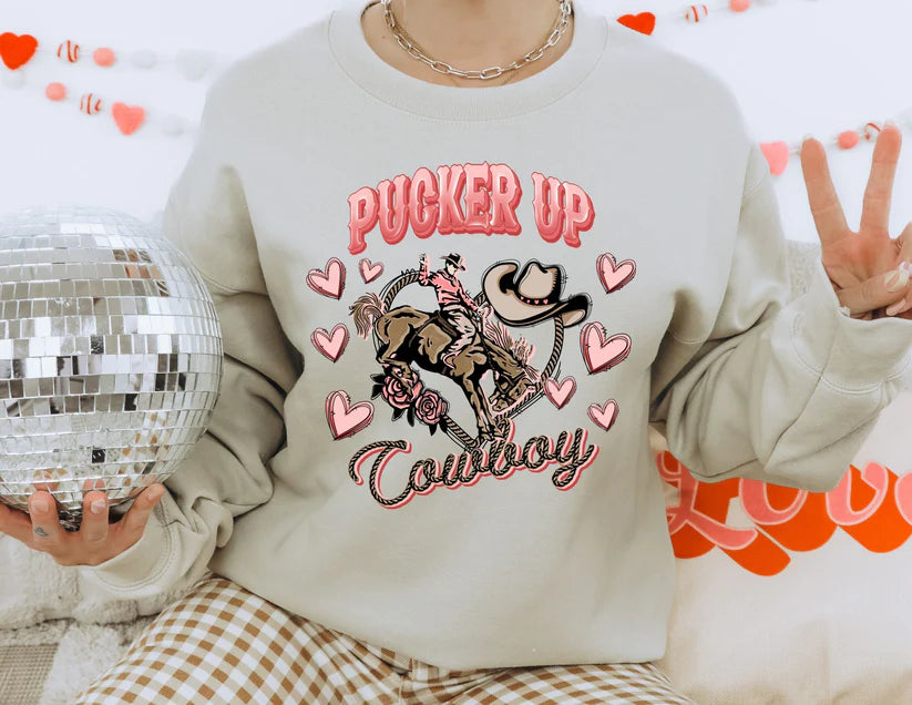 "Pucker Up Cowboy" Valentines Top