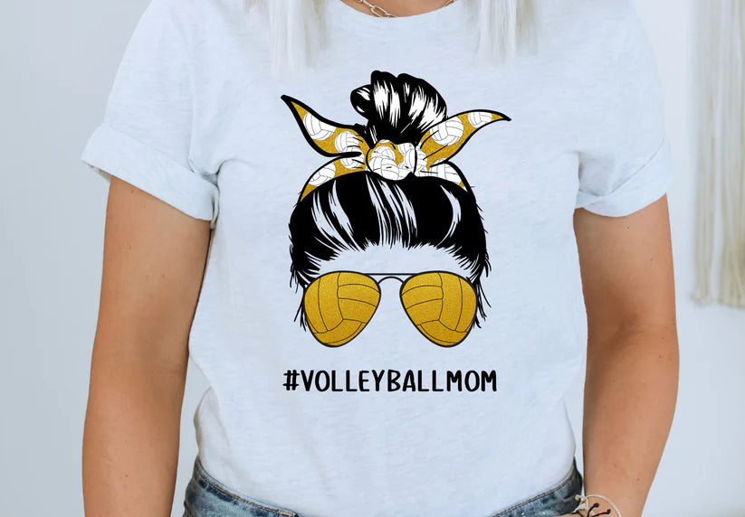 Messy Bun Volleyball Mom