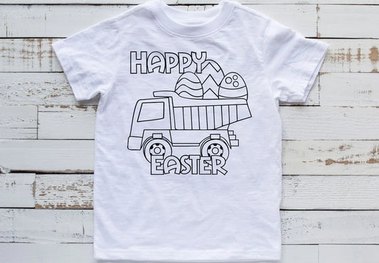 Coloring Happy Easter Dump Truck